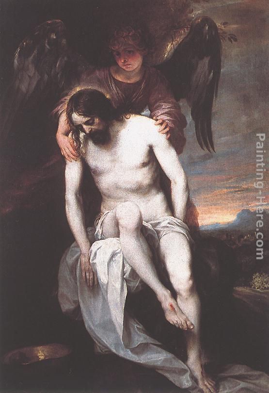 The Dead Christ Supported by an Angel painting - Alonso Cano The Dead Christ Supported by an Angel art painting